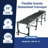 Sealer Sales Gravity Skate Wheel Conveyor:  24" wide, 3ft. Compacted to 12ft. Expanded, 4 Leg Sets SW-24-12
